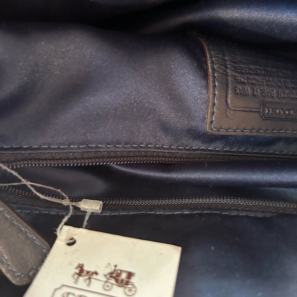 Coach NWOT Poppy Navy Denim Signature Optic Large Tote - Picture 7 of 14